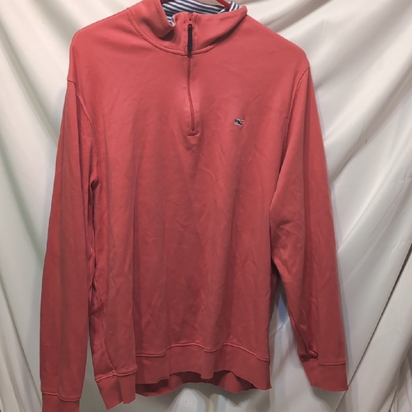 Women's Vineyard Vines Coral Quarter-Zip Cotton Jacket Size Large - Picture 1 of 7